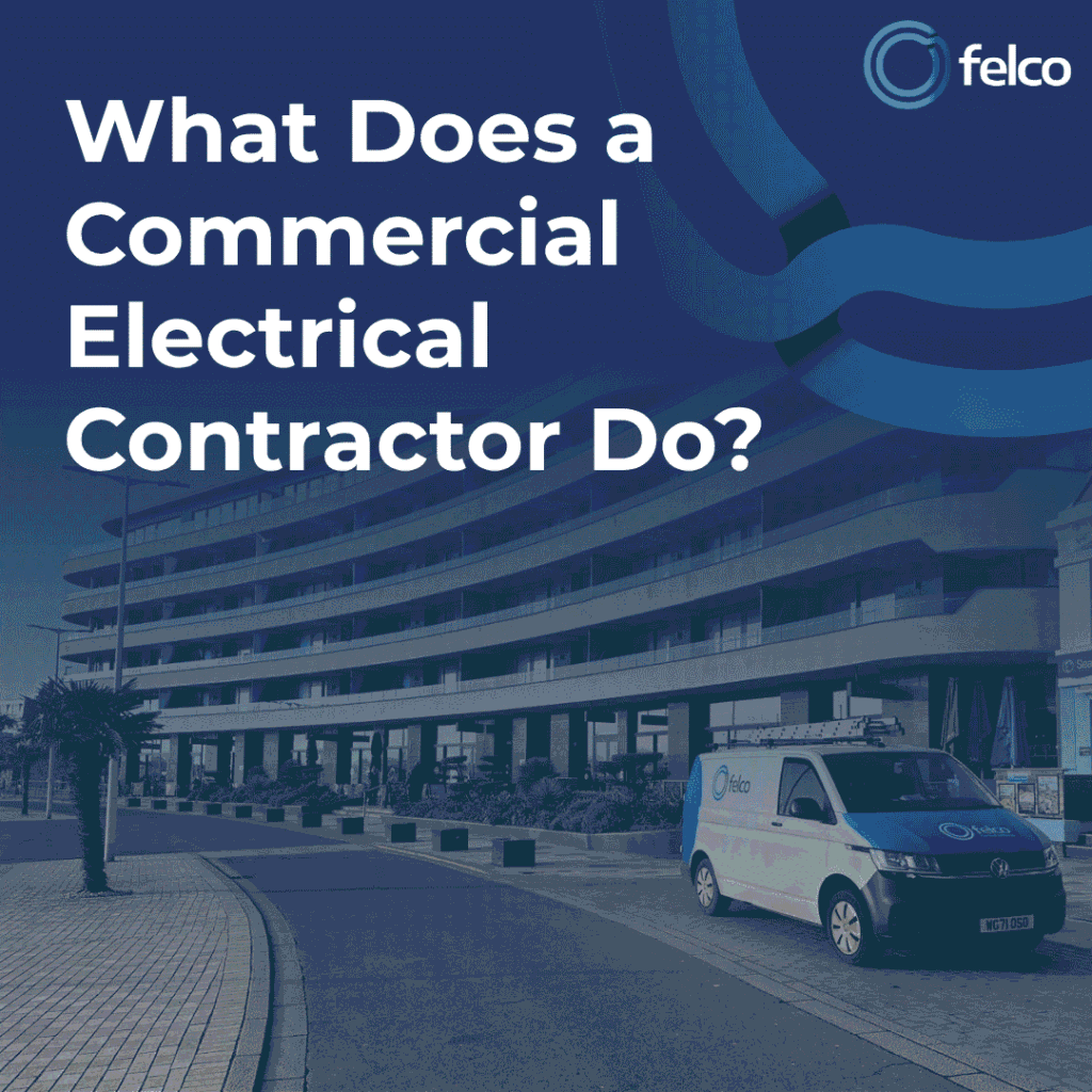 FELCO commercial electrician working on an electrical installation in a South West commercial property